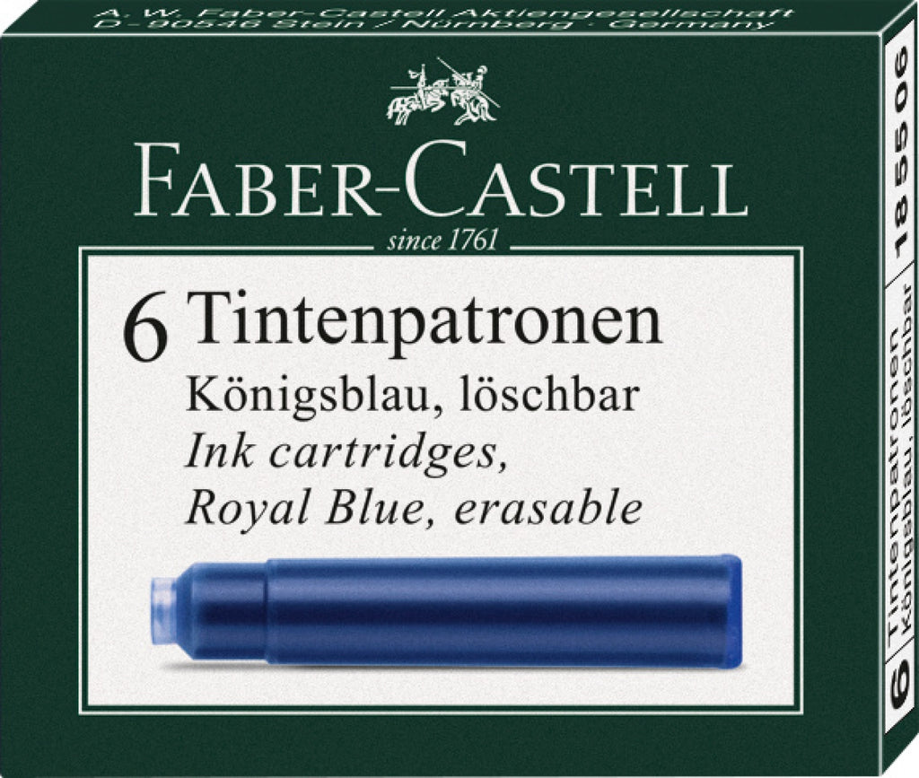 Faber-Castell - Tintenpatronen blau 6 Stück - Dössel & Rademacher